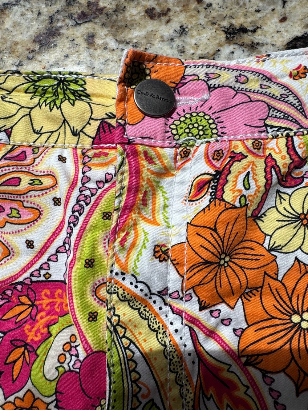 croft & barrow Pink & Orange Paisley Floral Skort - Picture 2 of 5